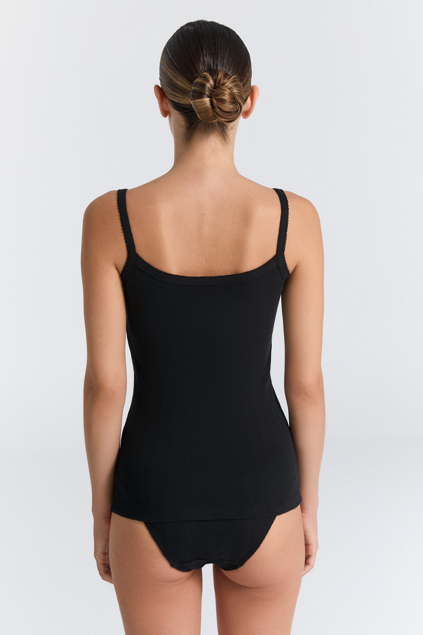 1241-021 | Damen Jacquard Top - Schwarz