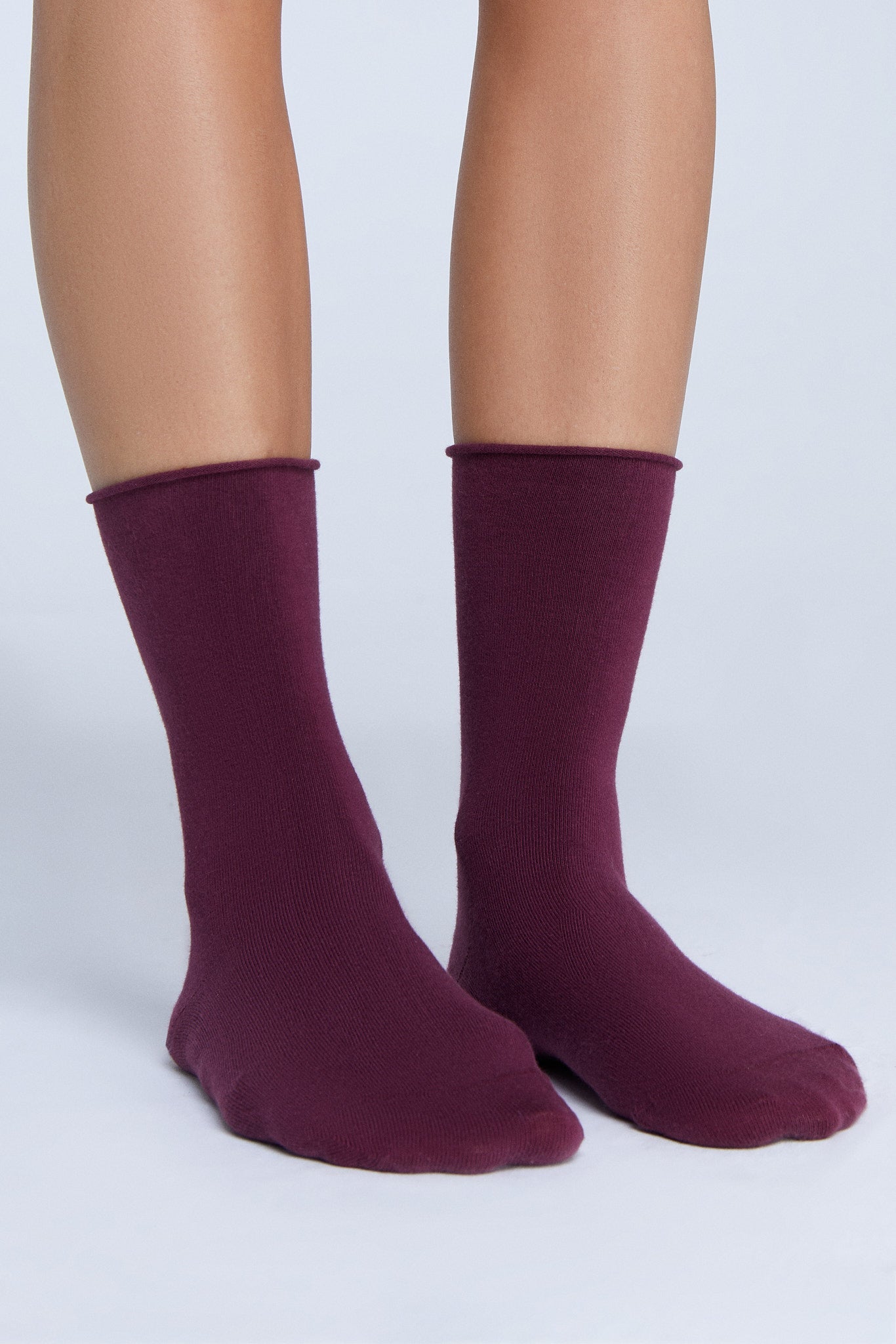 9503 | Socken mit Rollrand - Bordeaux (6er Pack)