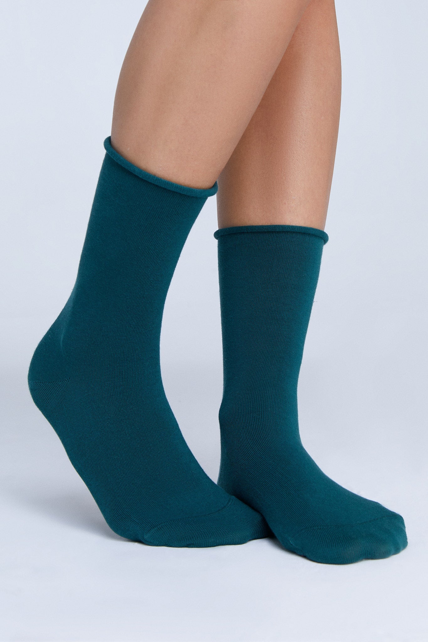 9505 | Socken mit Rollrand - Tannennadel (6er Pack)