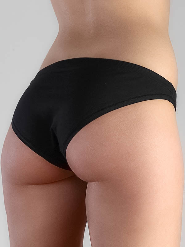 1112-01 | Damen Slip ohne Spitze - Schwarz