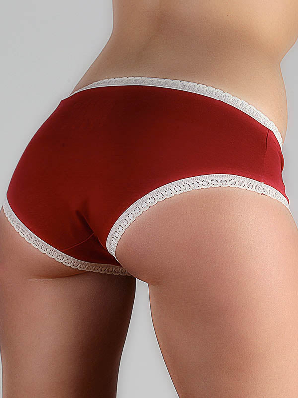 1131-01 | Damen Hipster mit Spitze - Rot