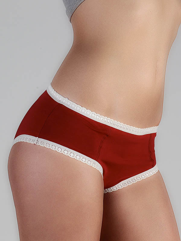 1131-01 | Damen Hipster mit Spitze - Rot