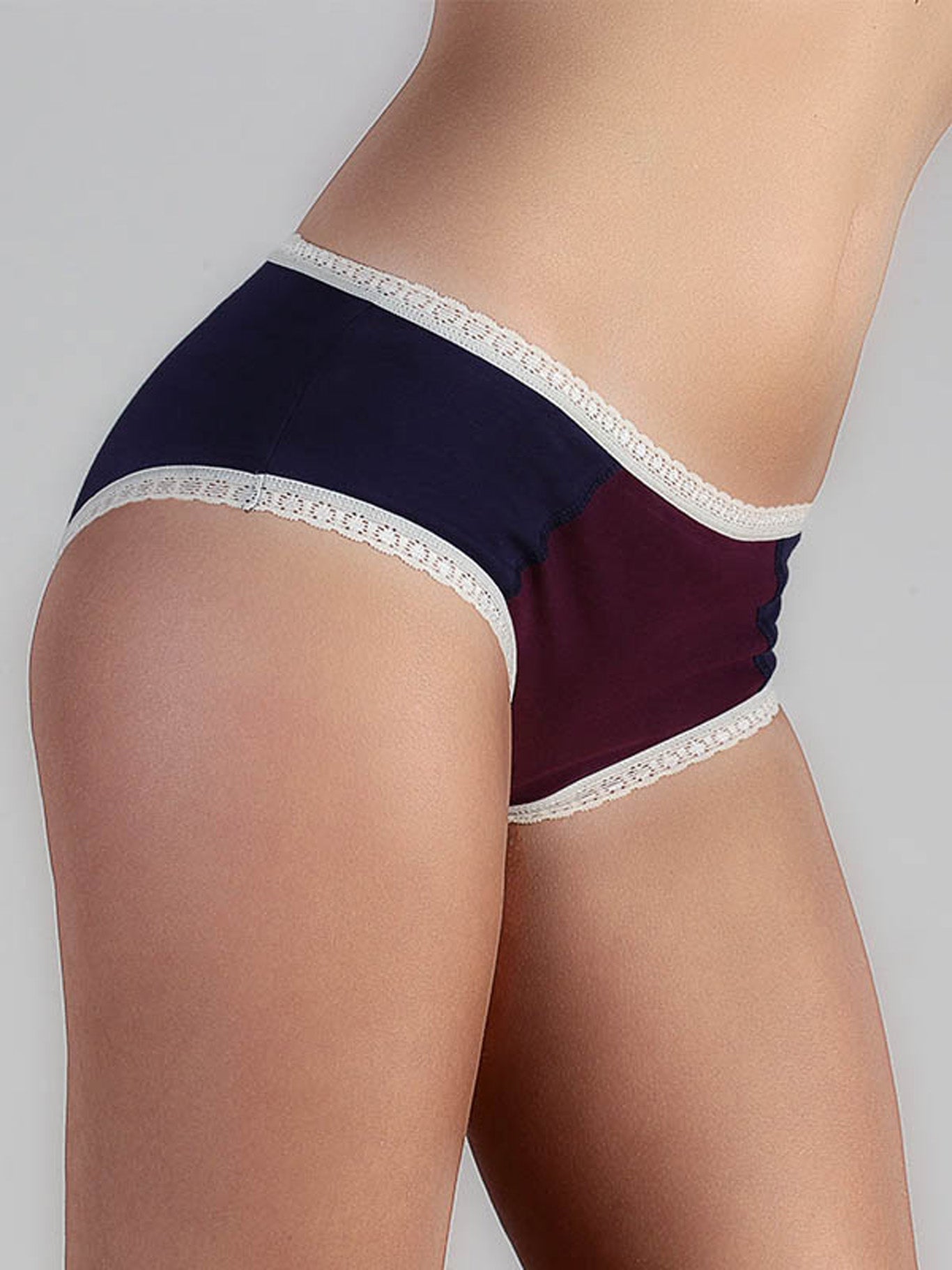 1131-02 | Damen Hipster mit Spitze - Dunkelblau