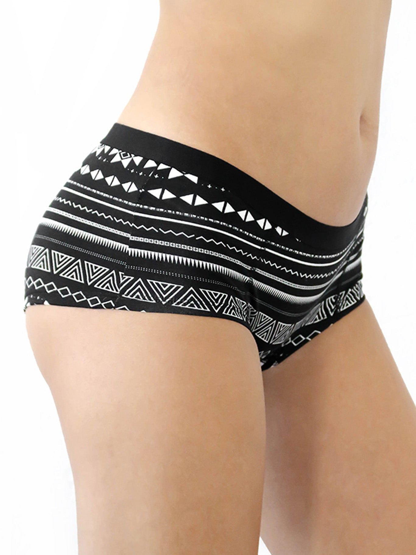 1142-07 | Damen Boyshorts - Schwarz-Weiss