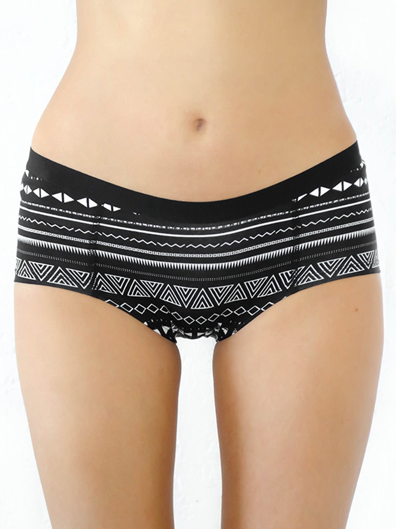1142-07 | Damen Boyshorts - Schwarz-Weiss