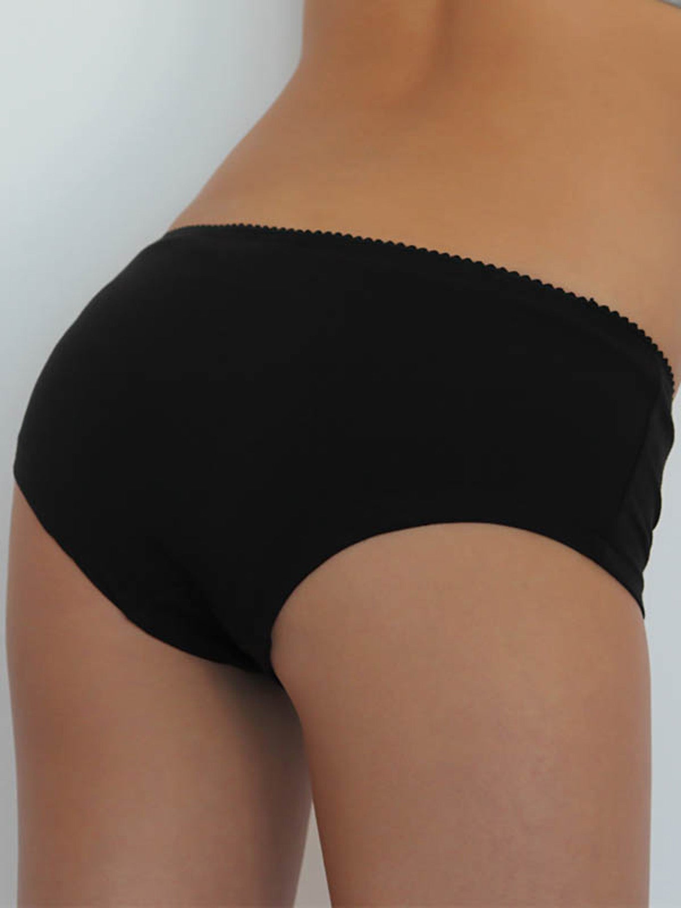 1155-01 | Damen Pants mit feiner Spitze - Schwarz