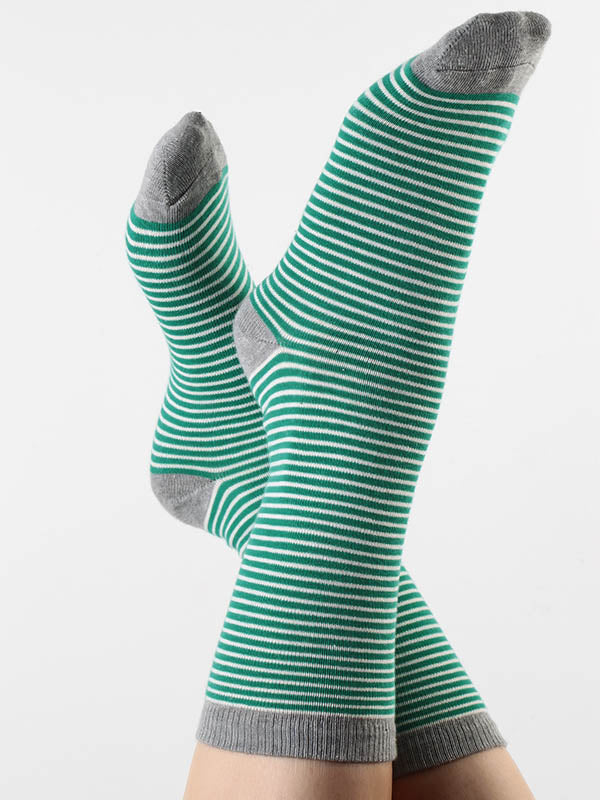 1307 | Unisex Socken - Grün-Natur (6er Pack)