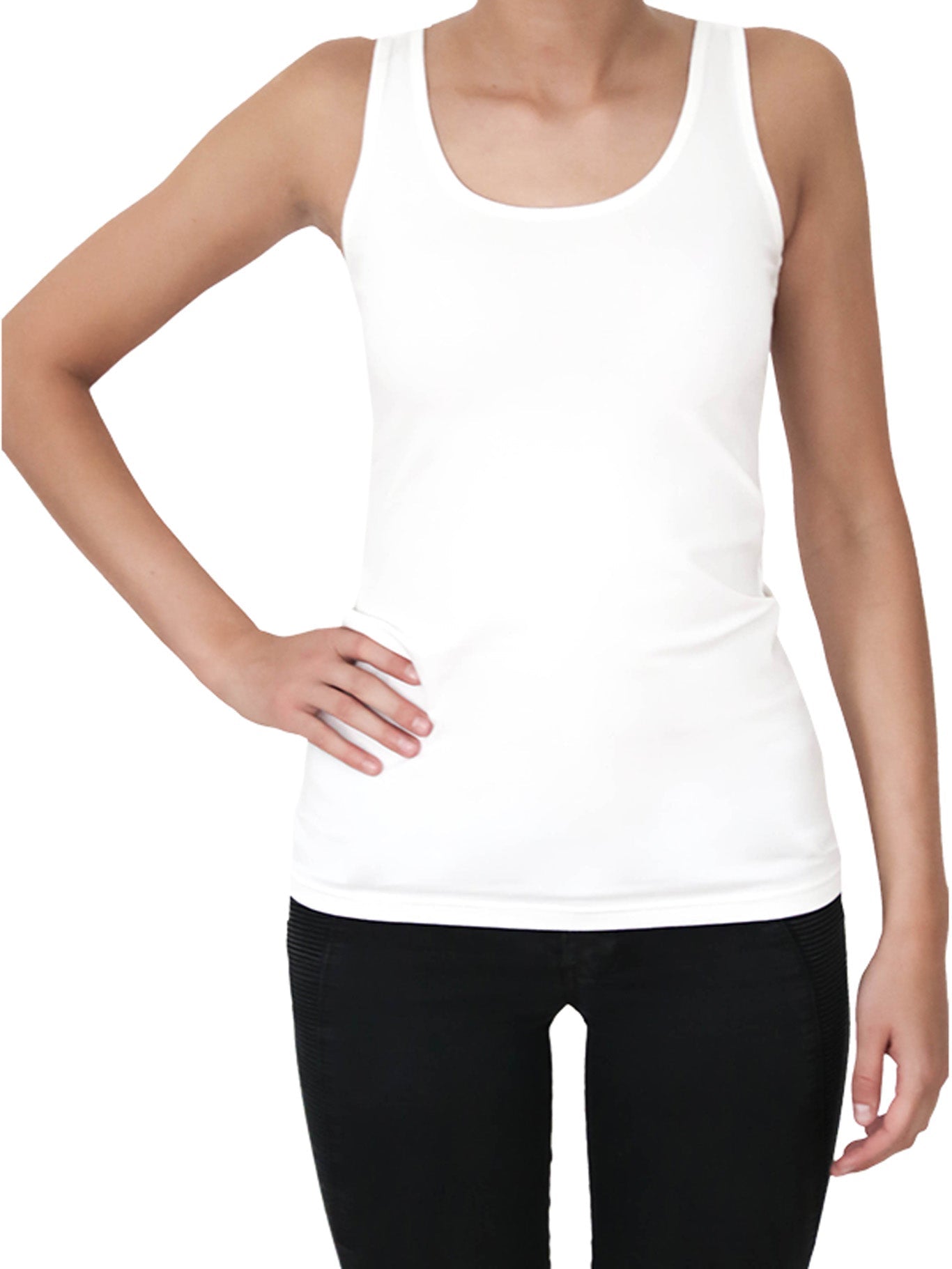 4410W | Damen Tanktop/Unterhemd stretch - Naturweiss