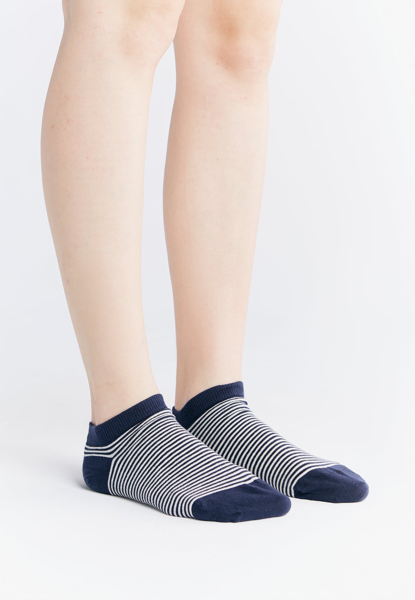 9321 | Unisex Söckchen - Indigo/Natur Gestreift (6er Pack)