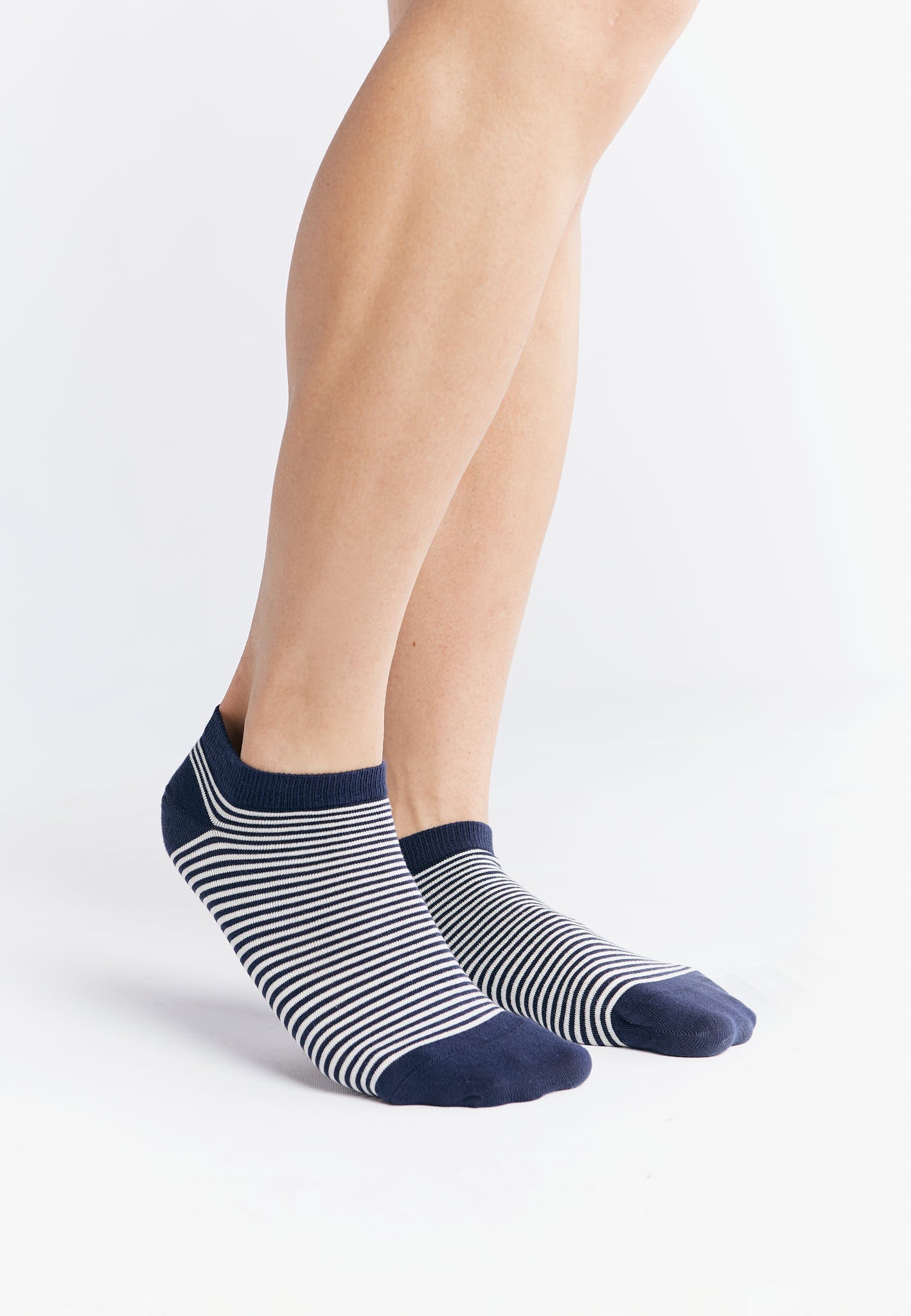 9321 | Unisex Söckchen - Indigo/Natur Gestreift (6er Pack)