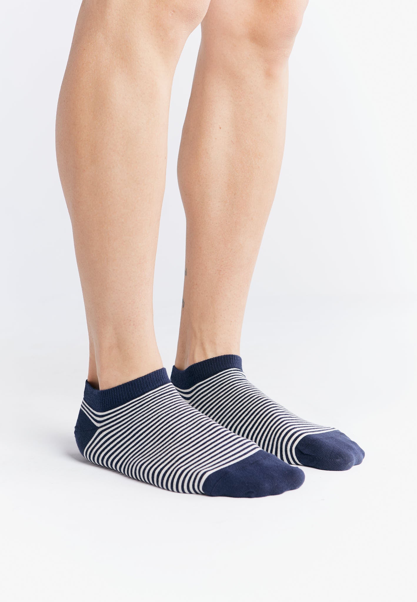 9321 | Unisex Söckchen - Indigo/Natur Gestreift (6er Pack)