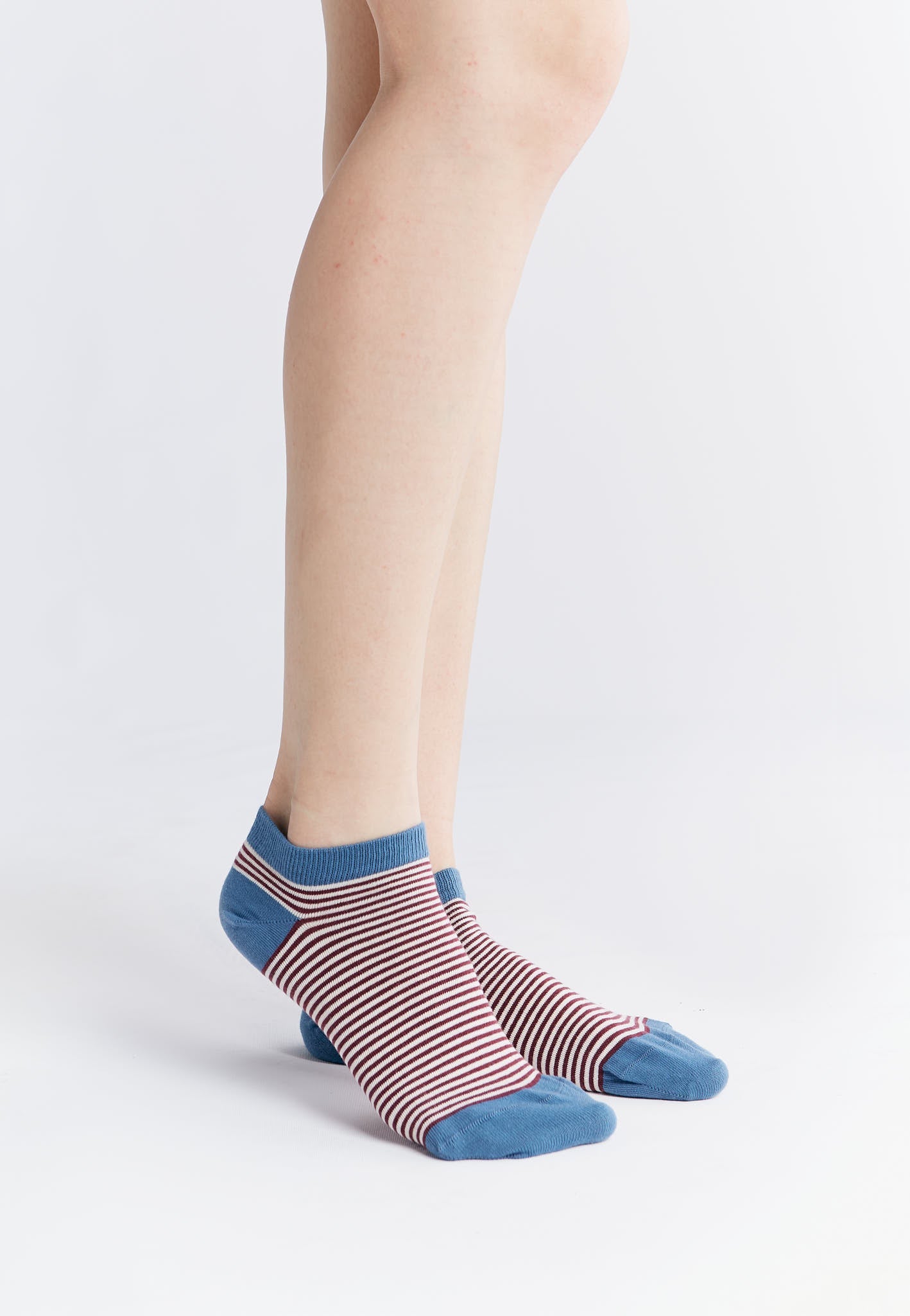 9323 | Unisex Socks - Bordeaux/Natural Striped (Pack of 6)