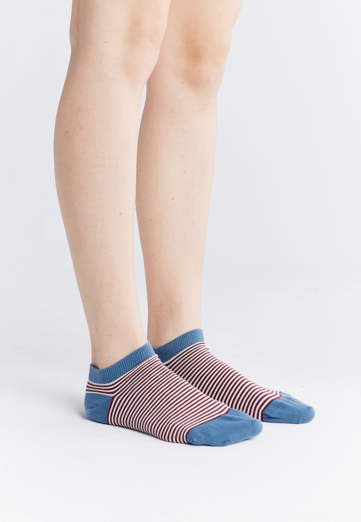 9323 | Unisex Socks - Bordeaux/Natural Striped (Pack of 6)
