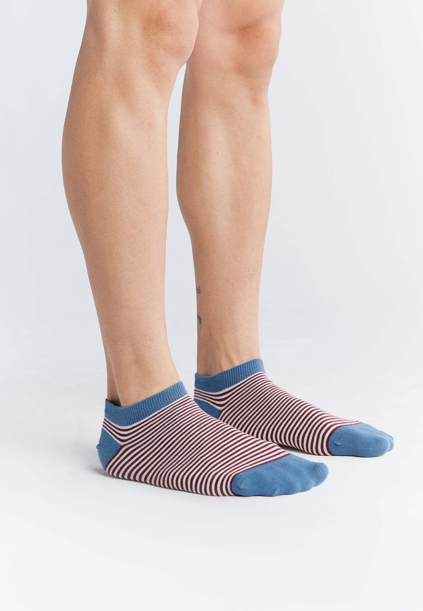 9323 | Unisex Socks - Bordeaux/Natural Striped (Pack of 6)