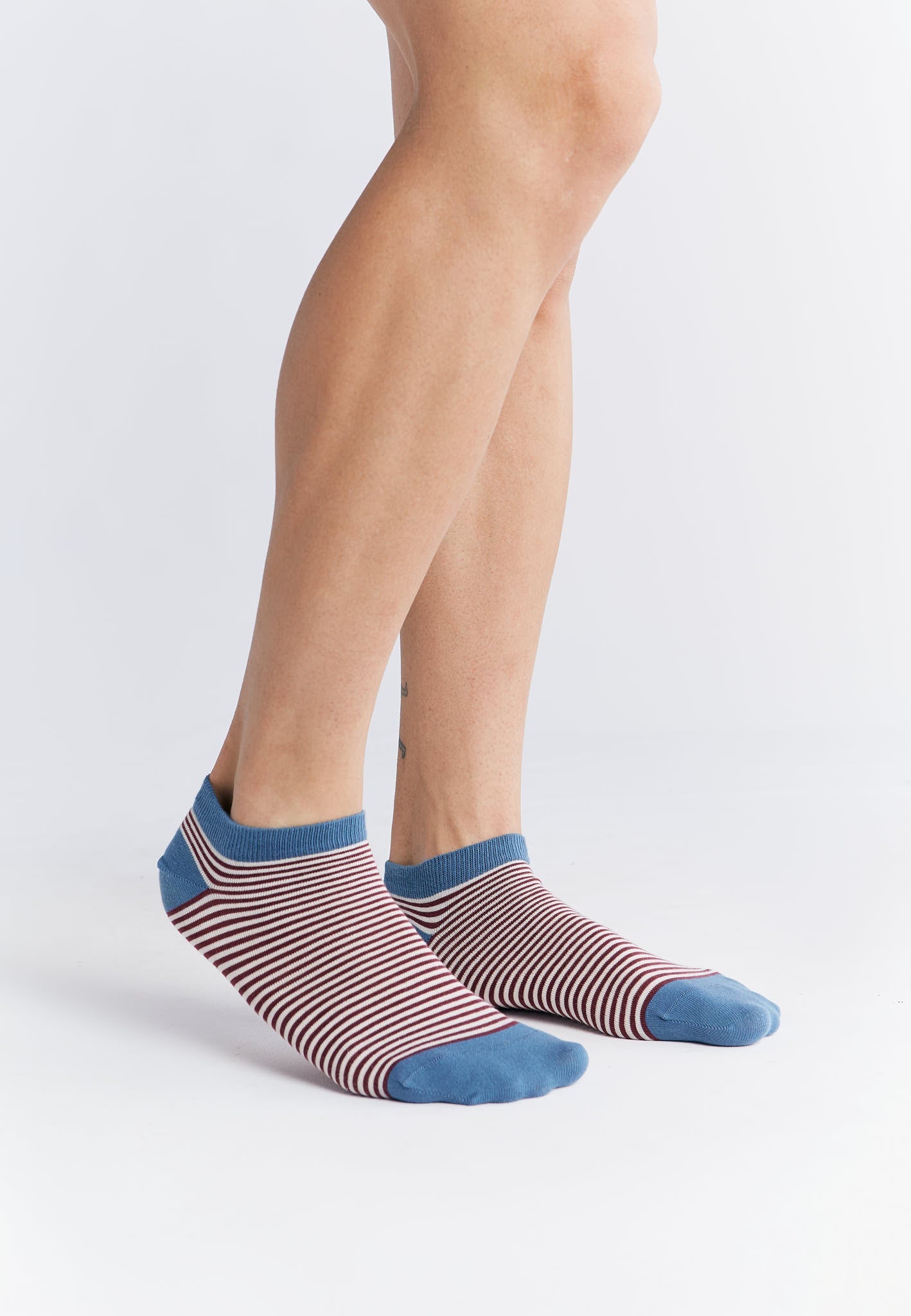 9323 | Unisex Socks - Bordeaux/Natural Striped (Pack of 6)