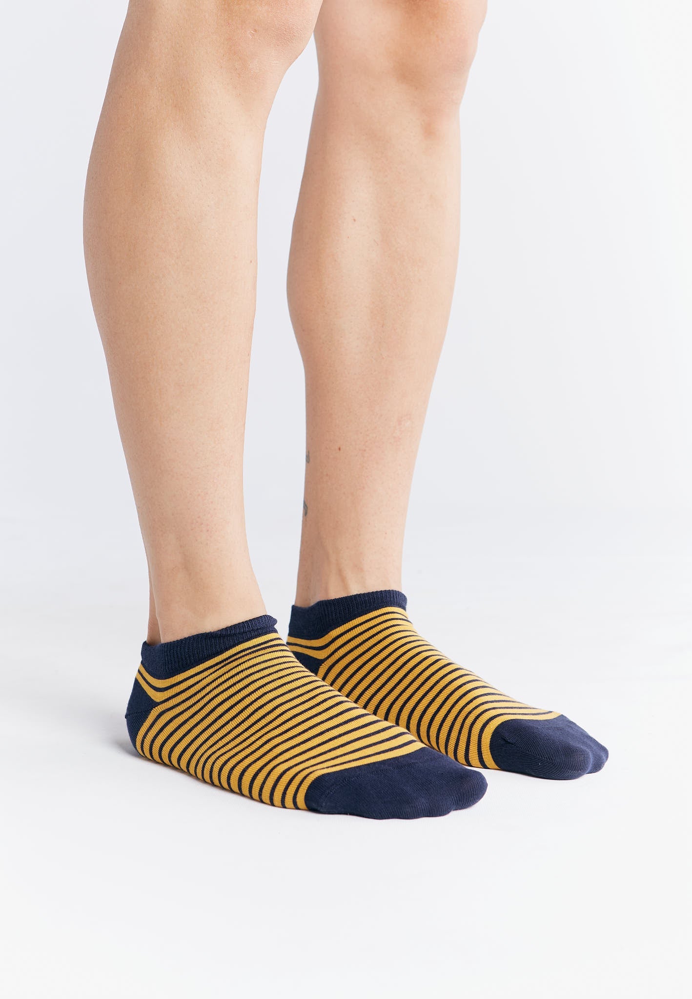 9324 | Unisex Söckchen - Indigo/Mustard Yellow