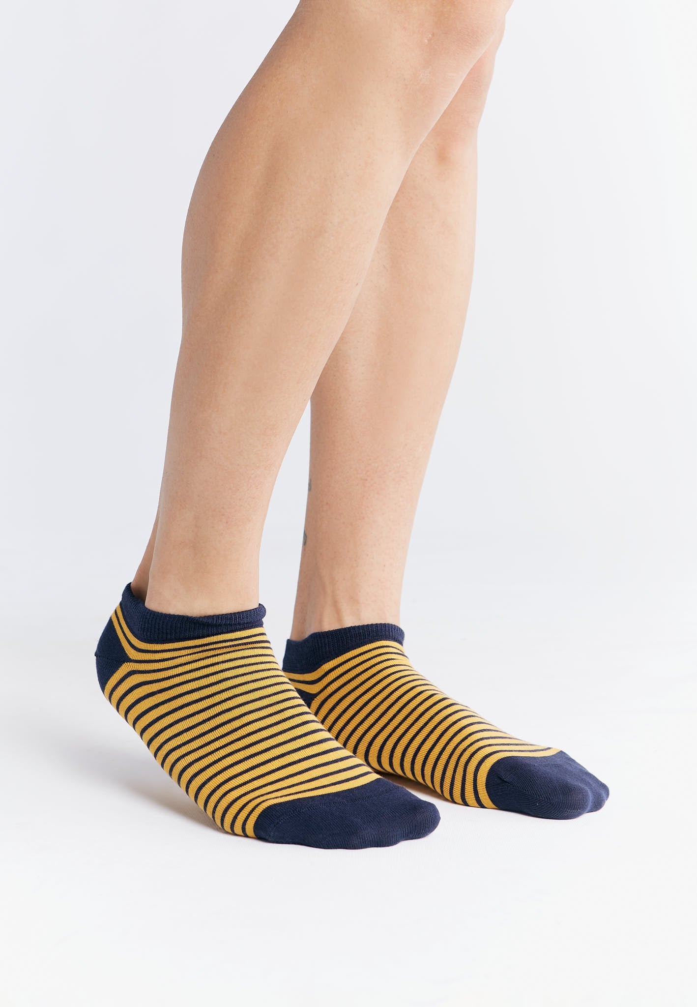 9324 | Unisex Söckchen - Indigo/Mustard Yellow