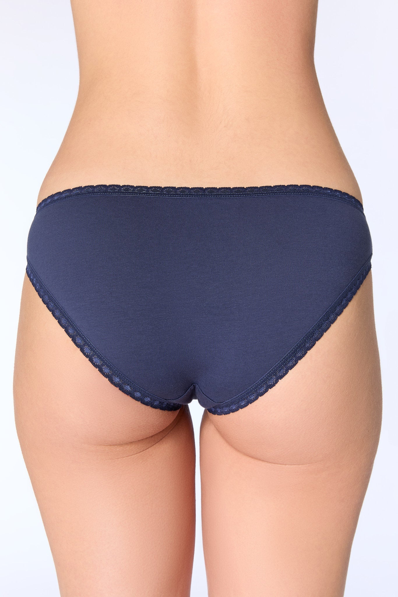 1111-027 | Damenslip mit Spitze - Dunkelblau
