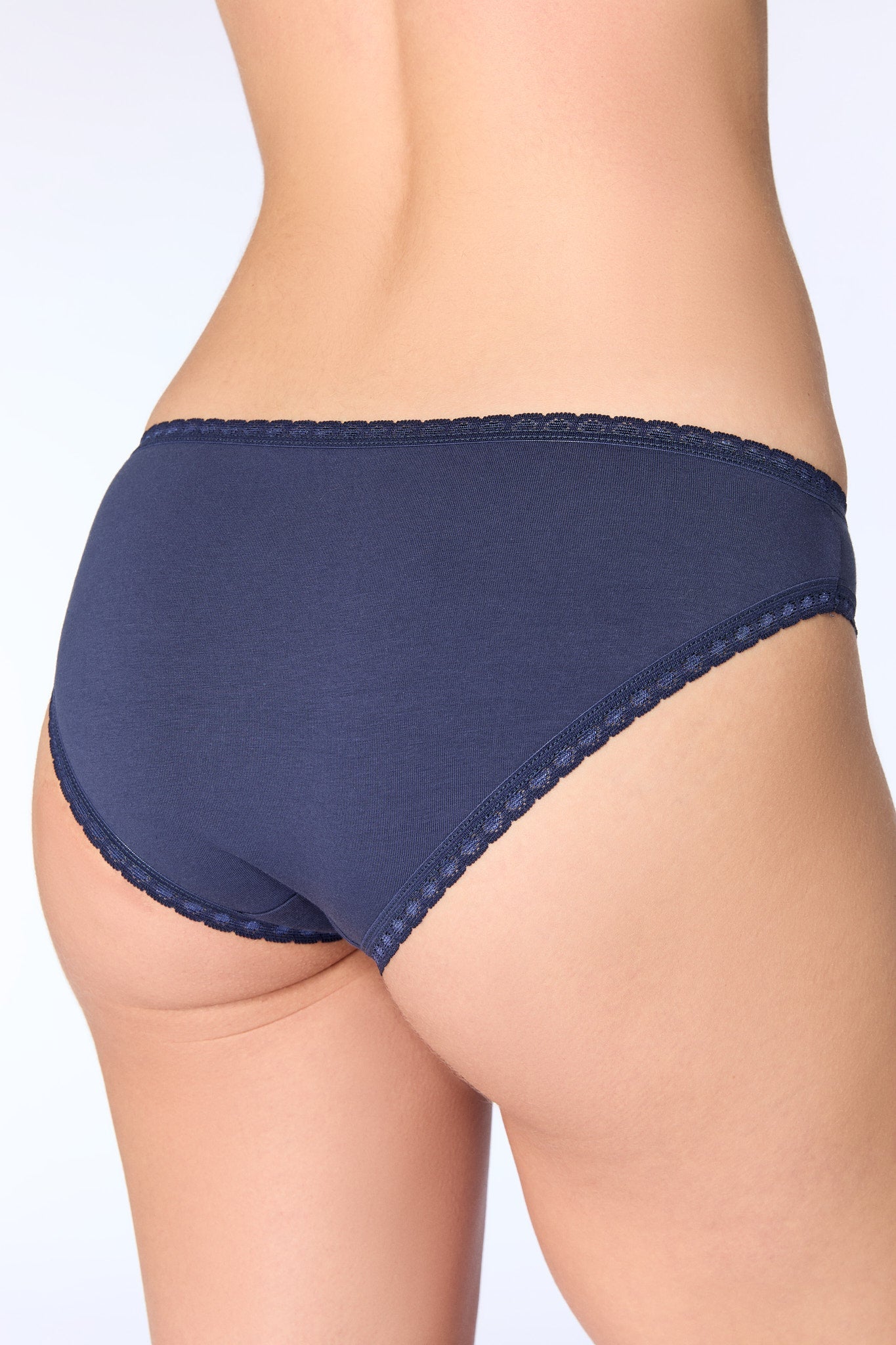 1111-027 | Damenslip mit Spitze - Dunkelblau