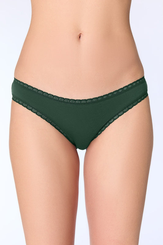 1111-067 | Damenslip mit Spitze - Tannennadel