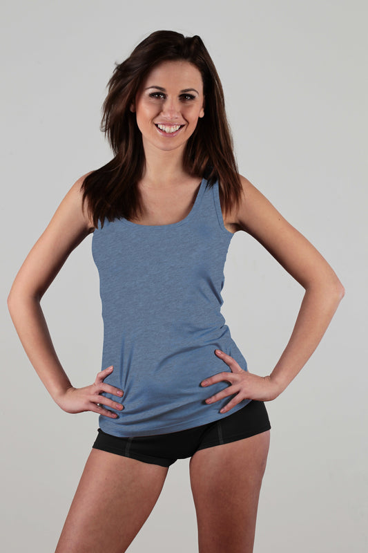 1221-141 | Damen Tanktop  - Denimblau Melange