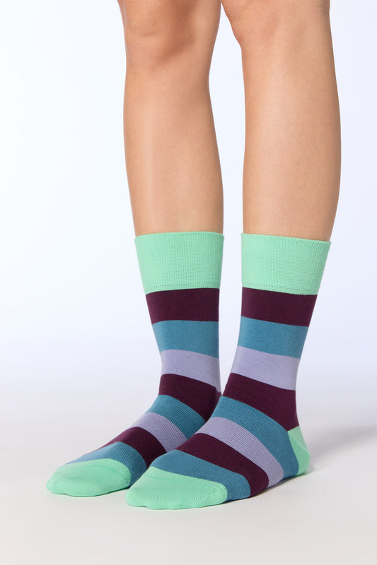 2365 | Unisex Strümpfe - Kiwi/Magenta/Taubenblau/Lavendel