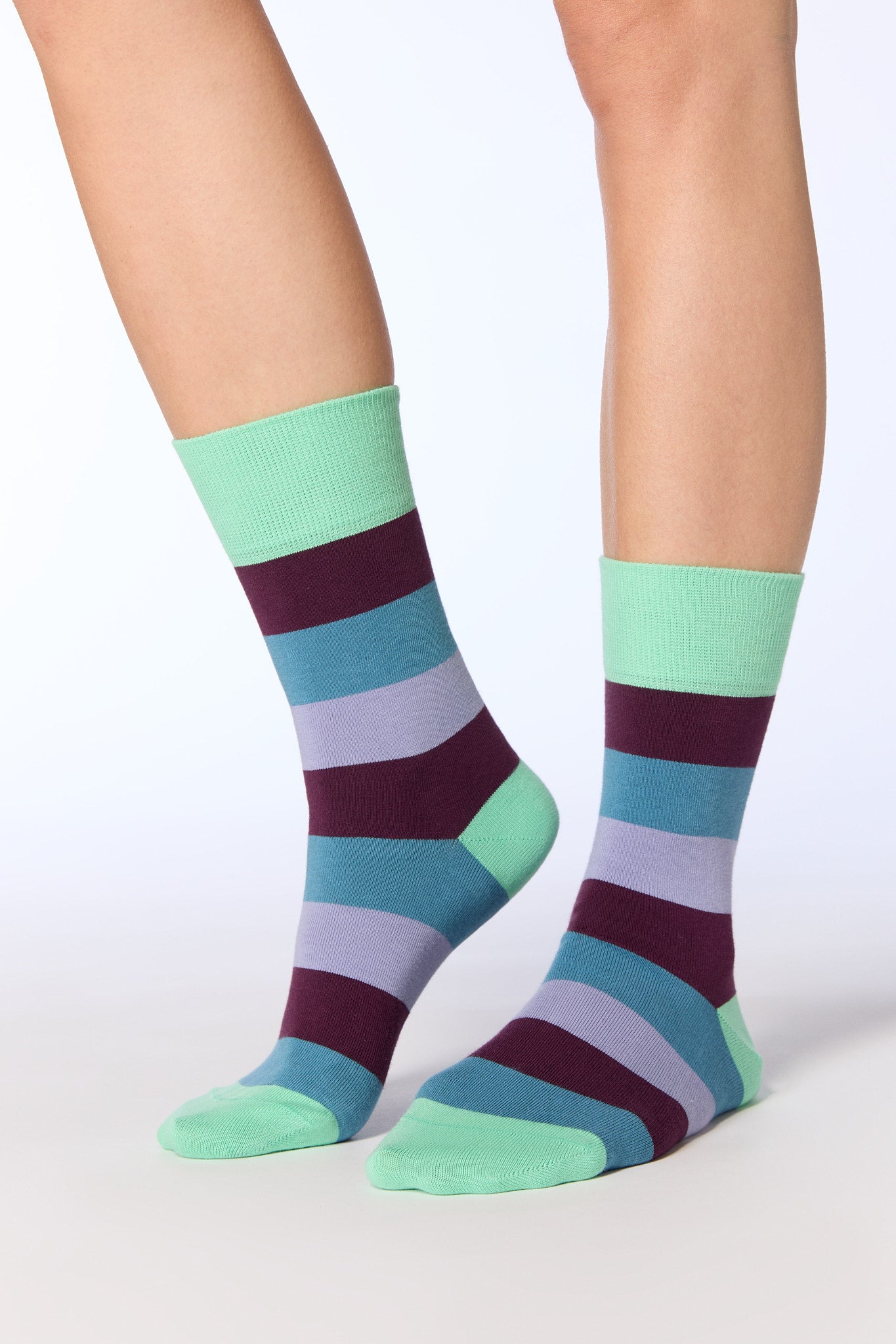 2365 | Unisex Strümpfe - Kiwi/Magenta/Taubenblau/Lavendel