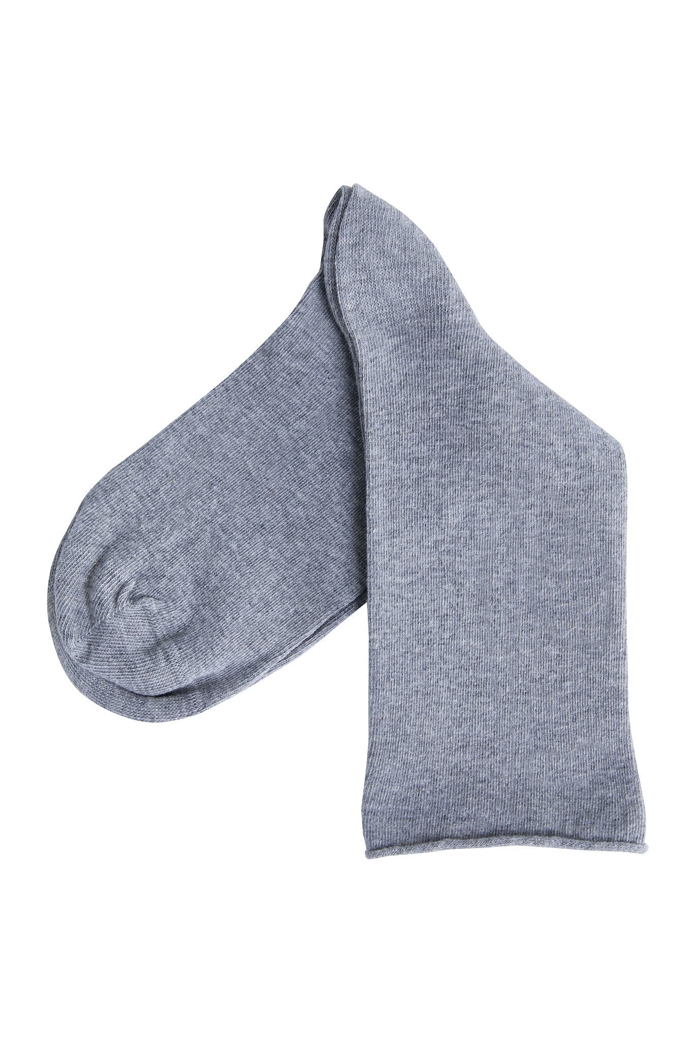 9502 | Socken mit Rollrand - Grau-Melange (6er Pack)