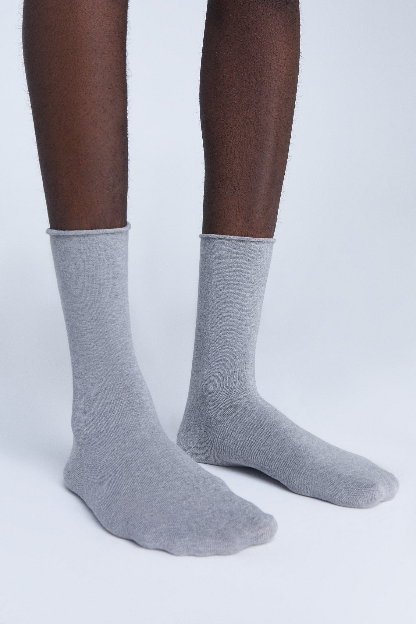 9502 | Socken mit Rollrand - Grau-Melange (6er Pack)