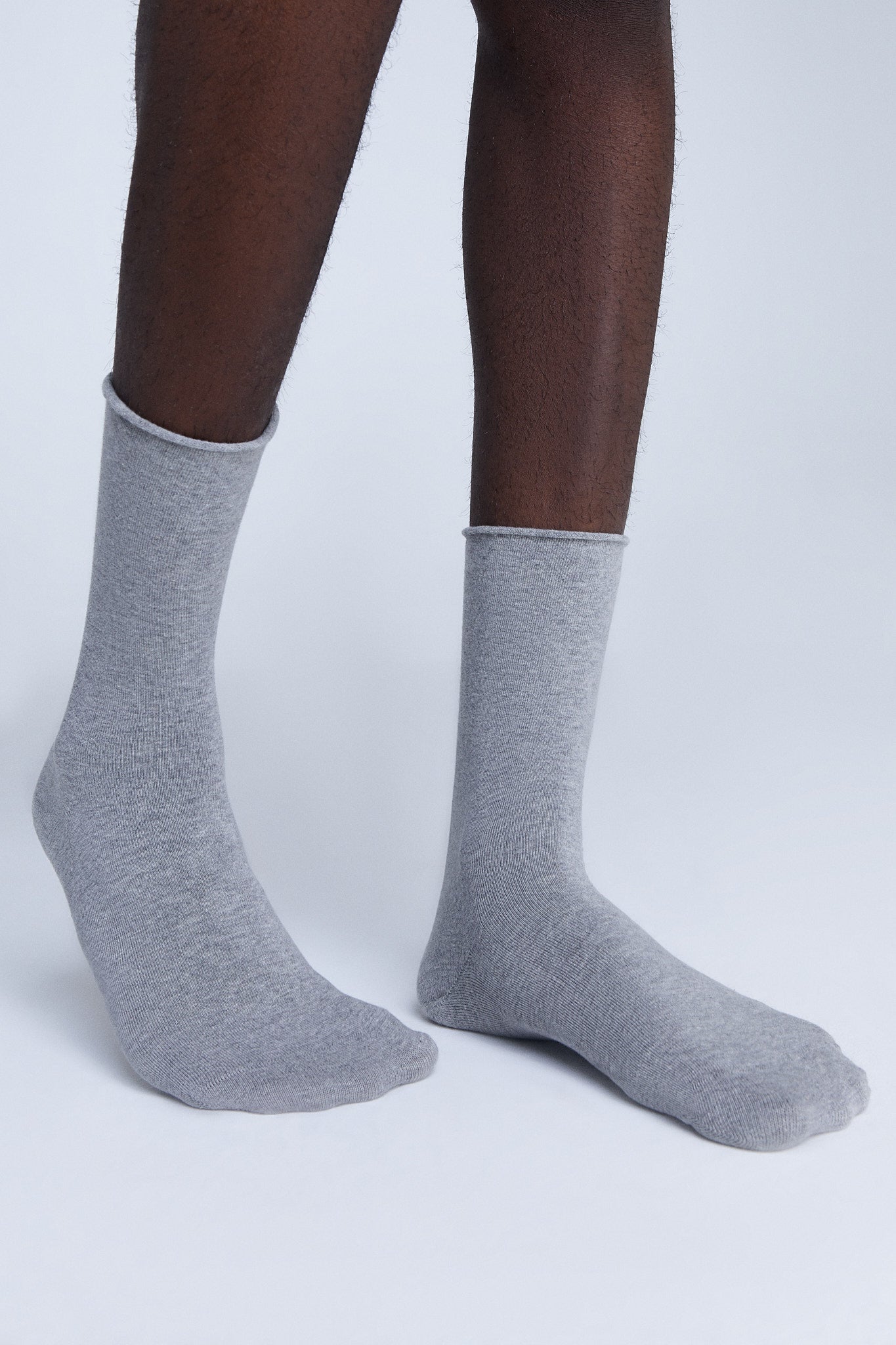 9502 | Socken mit Rollrand - Grau-Melange (6er Pack)