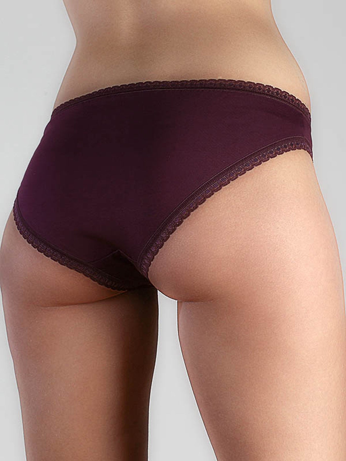 1111-05 | Women's briefs with lace - Eggplant