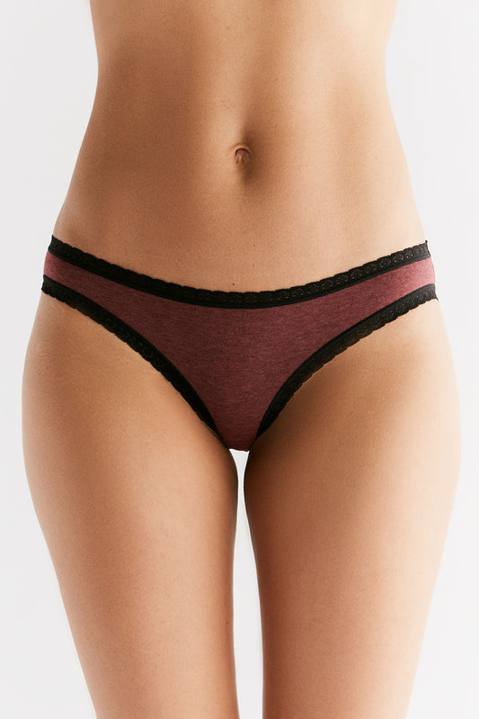 1111-062 | Women's briefs with lace, Café/Rust Red