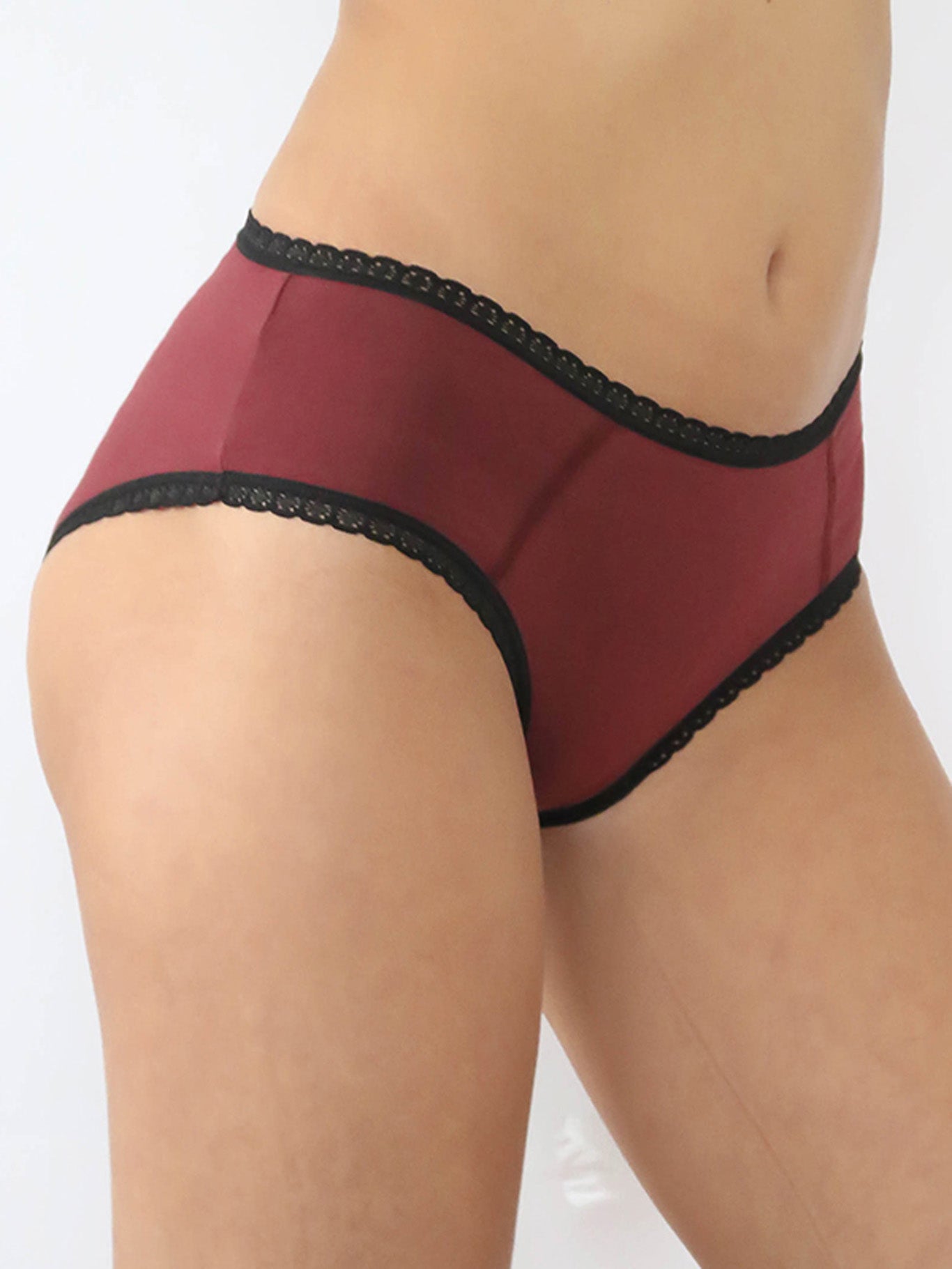 1131-09 | Hipster briefs with lace - Bordeaux