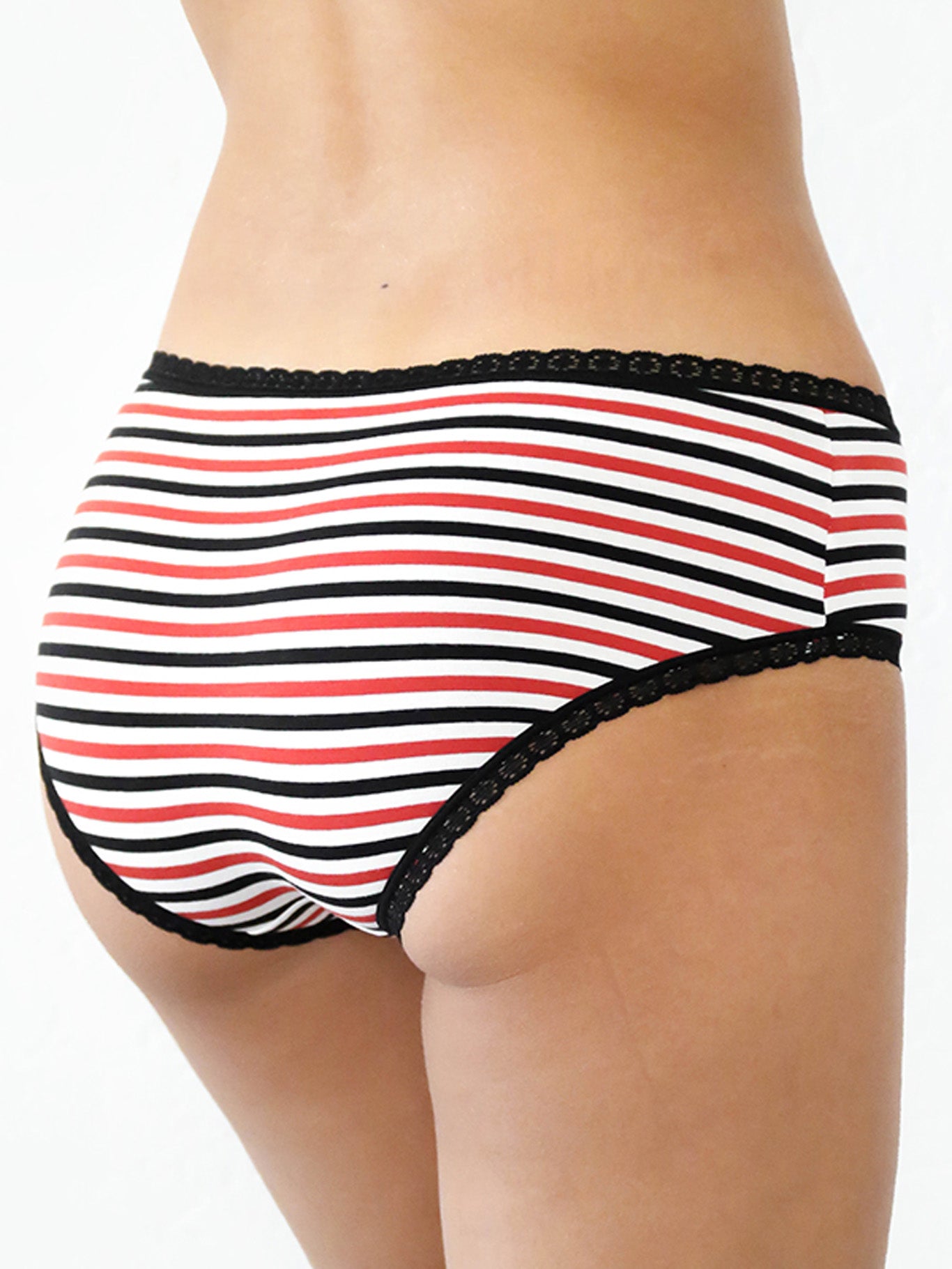 1131-15 | Hipster briefs with lace,Off-White-Red-Black