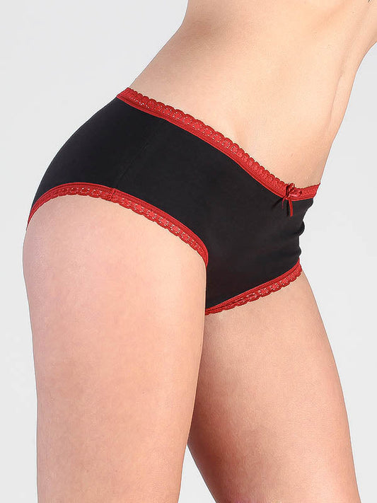 1132-01 | Hipster briefs with lace - Black