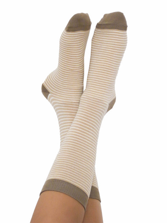 1311 | Socks beige-striped - Beigebrown-Natural