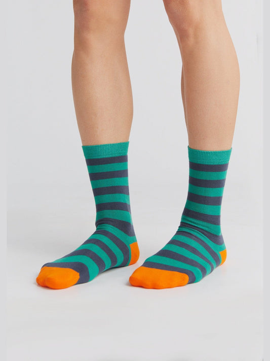 1319 | Socks Green-Dark Blue-Orange