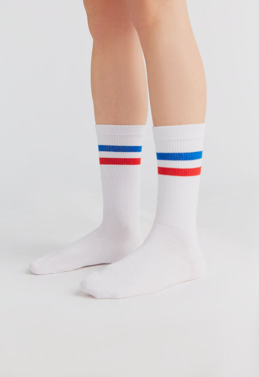 1322 | Tennis socks, off-white/red/denim blue