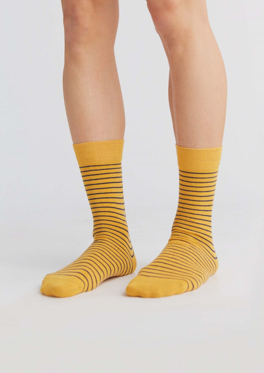 2308 | Stockings Indigo/Mustard Yellow