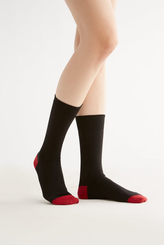 2318 | Stockings, Cherry Red/Black